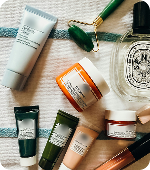 Skincare serum bottles