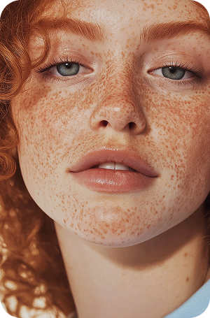 Woman with freckles
