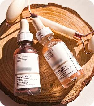 White skincare bottles